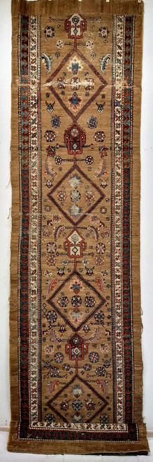 Antique Persian Serab Camelhair Runner 3x14 | Companion Pair