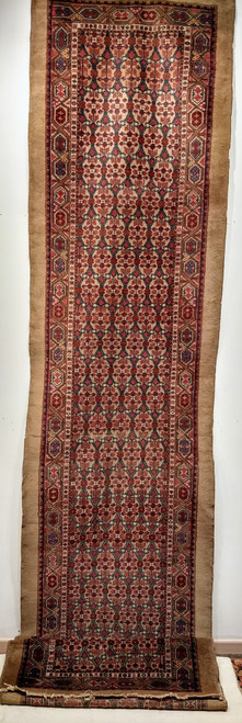 Antique Persian Serab Camelhair Runner 2x6 | Natural Wool