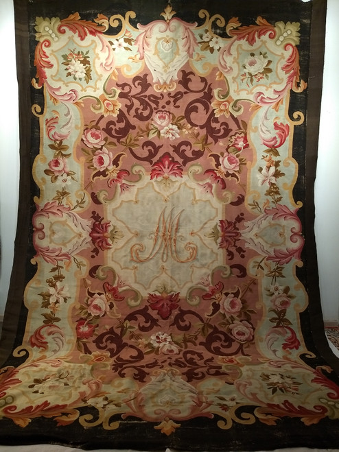 Antique French Aubusson Tapestry 6x9 | Pastoral Floral