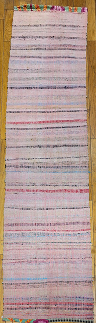 Vintage American Rag Runner 3x14 | Colorful Stripe