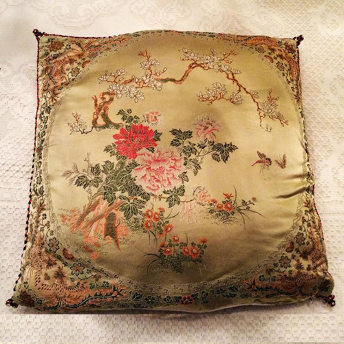 Antique Chinese Silk Embroidered Pillow | Textile