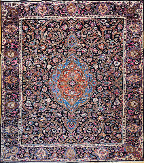 Vintage Persian Khorassan Rug, Hand-Knotted Wool, Floral Design, The Persian Knot Gallery, SKU 1271