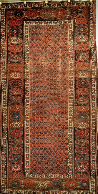 Antique Persian Kurdish Rug 2x3 | Tribal Geometric