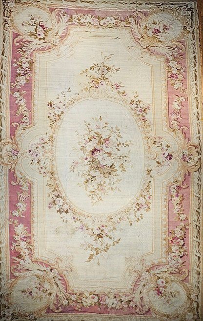 Antique French Aubusson Oversize Rug, Floral Design, The Persian Knot Gallery, SKU 1376