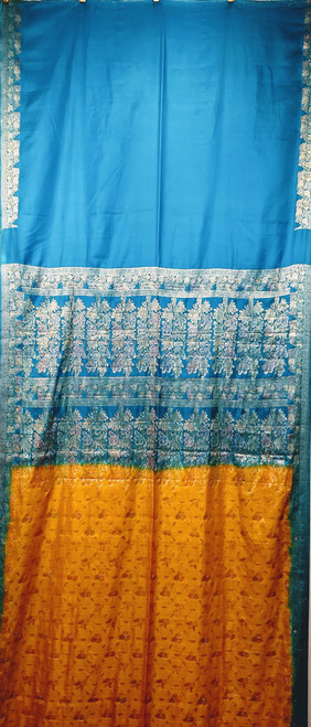 Vintage Indian Brocade Silk Sari | Paisley Banaras