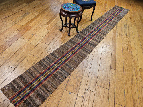 Vintage American Rag Runner 2x14 | Rainbow Taupe