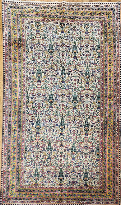 Antique Indian Agra Rug 12x14 | Mughal Floral