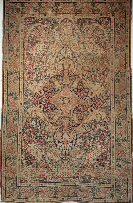 Antique Persian Kerman Lavar Rug | Floral Field