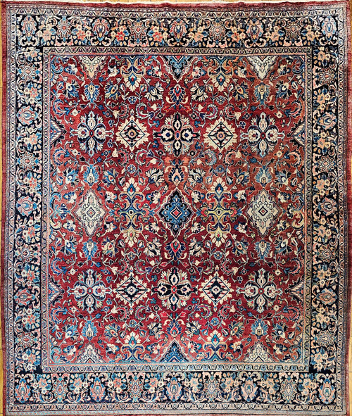 Antique Persian Mahal Sultanabad Rug, Allover Geometric Design, The Persian Knot Gallery, SKU 1087