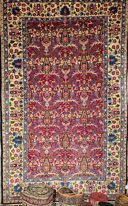 Vintage Persian Tabriz Rug 5x7 | Tree of Life