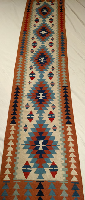 Turkish Kilim Runner 1836, 2’ 7” X 12’, 3rd Quarter of the 1900s