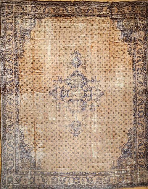 Antique Oushak Rug 15x17 | Palace Size Camel Hair
