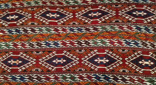 Shahsavan Soumak Mafrash Panels (A Pair) 1828, 2’ 3” x 3’ 10″, 1st Quarter of the 1900s