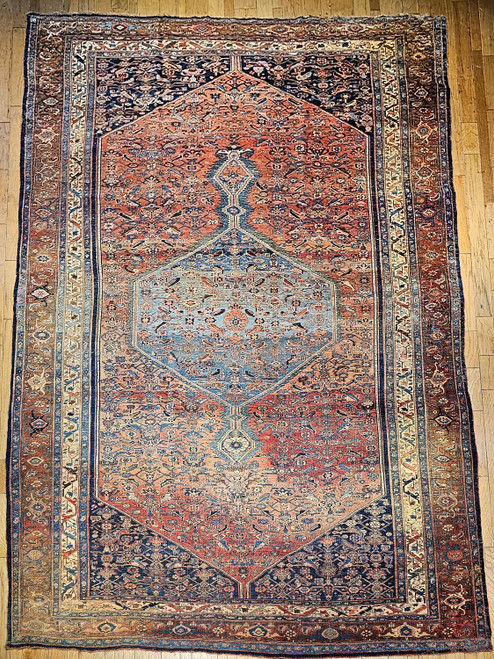 19th Century Oversize Persian Bidjar Rug in Geometric Pattern, The Persian Knot Gallery, SKU 1784