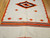 Vintage Mexican Serape Saltillo Kilim Rug in Cream and Orange Colors with Bird Design 1909, 3’ 6” x 6’ 2” , 4th Quarter of the 1900s, Mexico, The Persian Knot, SKU 1909