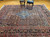 Early 1900s Persian Bibikabad in Herati Pattern in Rust Red, French Blue, Green, The Persian Knot, SKU 1910