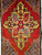 Vintage Anatolian Prayer Rug | Red Yellow Purple | Top Section Detail