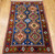 Vintage Persian Yalameh Tribal Rug 4x5 | French Blue | Full View on Floor