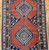 Vintage Kurdish Bidjar  Runner in Geometric Medallion Design in Terracotta Red, French Blue, Navy Blue, Ivory 1877, The Persian Knot, SKU 1877
