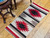 Vintage Native American Navajo Area Rug in Double Medallion Pattern in Ivory, Red, Black, Gray, The Persian Knot, SKU 1958