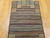 Vintage American Hand Hooked Rug in Stripe Pattern in Blue, Green, Red,, The Persian Knot, SKU 1925