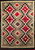 Native American Navajo Rug in Eye Dazzler Pattern in Ivory, Red, Black , The Persian  Knot, SKU 2004