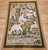 Vintage American Hooked Tapestry 4x6 | Forest Scene | Full View on Floor