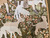 Vintage American Hooked Tapestry 4x6 | Forest Scene | Border Detail