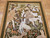 Vintage American Hooked Tapestry 4x6 | Forest Scene | Top Section Detail