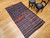 Vintage Turkish Kilim in Geometric Pattern in Indigo Blue, Burgundy, Ivory, @thepersianknot  , SKU 2032