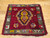 Early 20th Century Square Size Turkish Oushak in Red, Chartreuse, Brown,  @thepersianknot  , SKU 2056