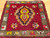 Antique Turkish Oushak Mini Rug | Near Square Red | Full View on Floor