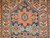 19th Century Persian Malayer in Geometric Pattern in Turquoise, Ivory,  Brown, Brick-Red, @thepersianknot  , SKU 2061
