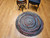 Vintage American Braided Round Rug in Red, Blue, White, Green, Pink, Tan,  @thepersianknot  , SKU 2069