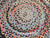 Vintage American Braided Round Rug in Red, Blue, White, Green, Pink, Tan,  @thepersianknot  , SKU 2069