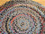 Vintage American Braided Round Rug in Red, Blue, White, Green, Pink, Tan,  @thepersianknot  , SKU 2069