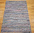 Vintage American Rag Rug in Pale Blue with  Stripe Pattern in Red, White, Blue, Green, @thepersianknot ,SKU 2070