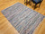 Vintage American Rag Rug in Pale Blue with  Stripe Pattern in Red, White, Blue, Green, @thepersianknot ,SKU 2070