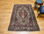 19th Century Persian Kerman Lavar in Floral Pattern in Ivory, Burgundy, Pale Yellow, Navy, Blue, The Persian Knot, SKU 2028