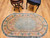 Antique Chinese Art Deco Oval Rug 3x5 | Rare Format | Border Detail