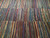 Vintage Room Size American Rag Rug in multicolor stripes 1383, 8’ 5” x 12’ 3”,  1st Quarter of the 1900s, The Persian Knot, SKU 1383