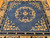 19th Century Square Size Chinese Peking Area Rug in Tan, Navy, French Blue, Ivory, Pink. The Persian Knot, SKU 2132