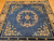 19th Century Square Size Chinese Peking Area Rug in Tan, Navy, French Blue, Ivory, Pink. The Persian Knot, SKU 2132