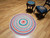 Antique American Round Braided Rug 1940s | Colorful | Border Detail