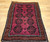 Vintage Afghan Bokhara Area Rug in Dark Burgundy, Brown, Ivory, Orange, @thepersianknot  , SKU 2177