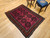 Vintage Afghan Bokhara Area Rug in Dark Burgundy, Brown, Ivory, Orange, @thepersianknot  , SKU 2177