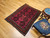 Vintage Afghan Bokhara Area Rug in Dark Burgundy, Brown, Ivory, Orange, @thepersianknot  , SKU 2177