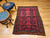 Vintage Afghan Bokhara Area Rug in Dark Burgundy, Brown, Ivory, Orange, @thepersianknot  , SKU 2177