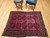 Vintage Afghan Bokhara Area Rug in Dark Burgundy, Brown, Ivory, Orange, @thepersianknot  , SKU 2177
