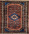 Vintage Persian Malayer Rug 2x3 | Herati Red Blue